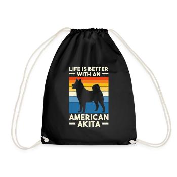 Akita Inu américain - Sac de sport léger - noir - Devant