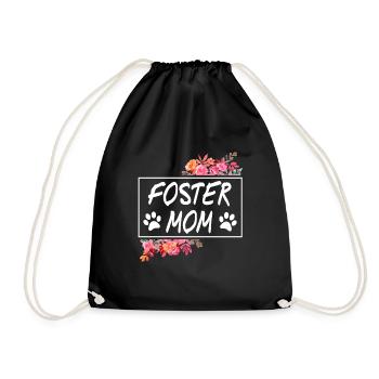 Awesome Furry Foster Mom Cool T-Shirt Present Gift - Turnbeutel - Schwarz - Vorne