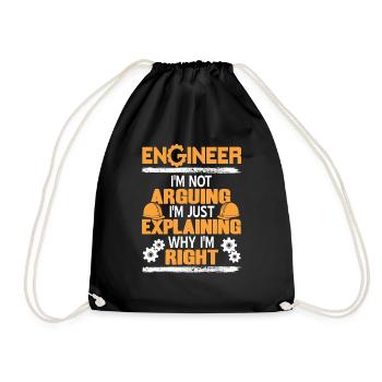 Just Explaining Why I'm Right Funny Engineer - Turnbeutel - Schwarz - Vorne
