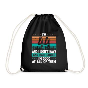 44 Year Old Birthday Funny Humor 44 Birthday - Drawstring Bag - black - Front