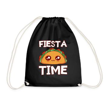 Mexico Party Cute Kawaii Face Anime Taco - Turnbeutel - Schwarz - Vorne