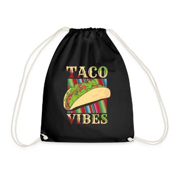 Retro Vintage Mexican Food Taco Vibes - Turnbeutel - Schwarz - Vorne