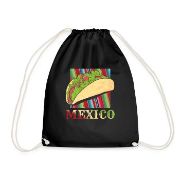 Retro Vintage Mexican Food Mexico Taco - Turnbeutel - Schwarz - Vorne