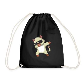 Katzen-Sonnenbrille - Turnbeutel - Schwarz - Vorne