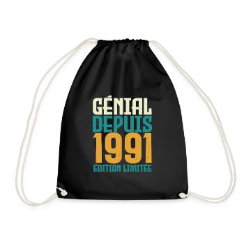 Génial depuis 1991 - Sac de sport léger - noir - Devant