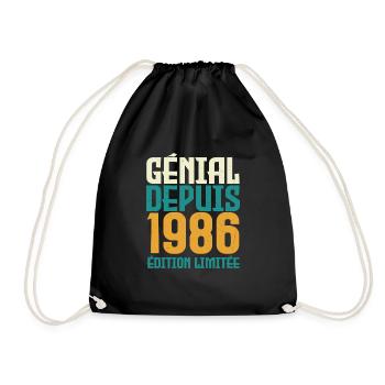 Génial depuis 1986 - Sac de sport léger - noir - Devant