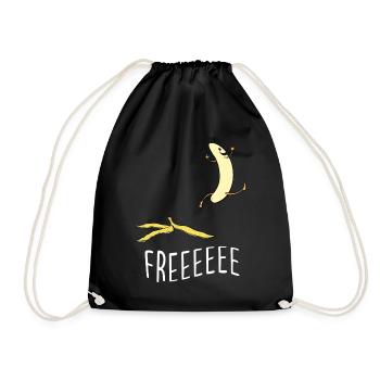 Free Humour Fruit Banane Libre - Sac de sport léger - noir - Devant