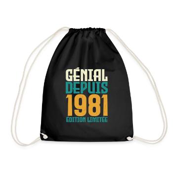 Génial depuis 1981 - Sac de sport léger - noir - Devant