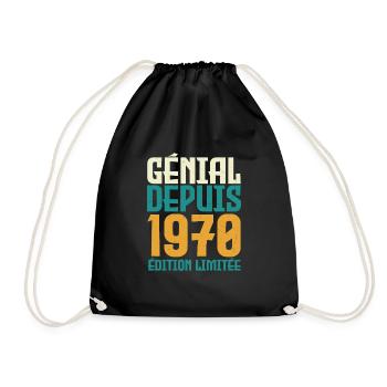 Génial depuis 1970 - Sac de sport léger - noir - Devant