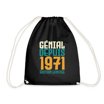 génial depuis 1971 - né en 1971 - anniversaire - Sac de sport léger - noir - Devant