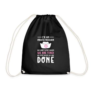 Nurse and midwife for obstetrics. Whether - Drawstring Bag - black - Front