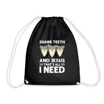 Shark teeth - Drawstring Bag - black - Front