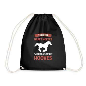 Chevaux de trait avec sabots élastiques. Clydesdale - Sac de sport léger - noir - Devant