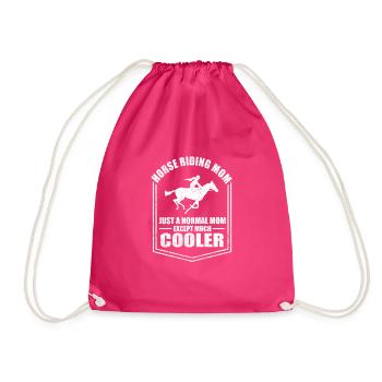 Reitsport Mama Lustige Mutter Sprüche Muttertag - Turnbeutel - Fuchsia - Vorne