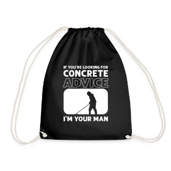Conseils sur le béton. Maçons en ciment. Pavés en béton - Sac de sport léger - noir - Devant