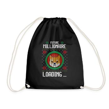 Future Shiba Millionaire Loading Ugly Christmas - Drawstring Bag - black - Front