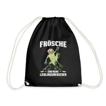 Frösche Sind Meine Lieblingsmenschen - Turnbeutel - Schwarz - Vorne
