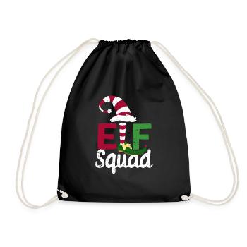 Funny Elves Family Christmas Matching Xmas - Drawstring Bag - black - Front