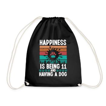 11 Year Old Happiness Dog Dad 11 Birthday Dog Mom - Turnbeutel - Schwarz - Vorne