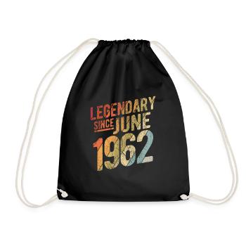 60th Birthday Gift Legendary Since June 1962 60 Ye - Turnbeutel - Schwarz - Vorne