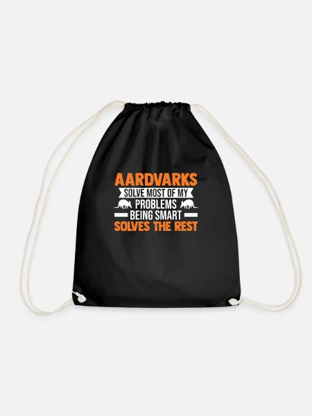 Erdferkel Geschenk Aardvark - Turnbeutel - Schwarz