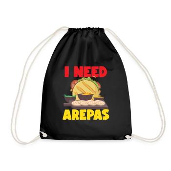 I Need Arepas Venezuela Colombia - Drawstring Bag - black - Front