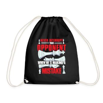 Chess Chess Player Humor Chess Board - Drawstring Bag - black - Front