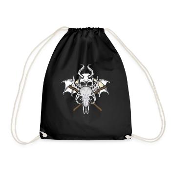 Occult Satanic Deer Bone Gothic Halloween - Turnbeutel - Schwarz - Vorne