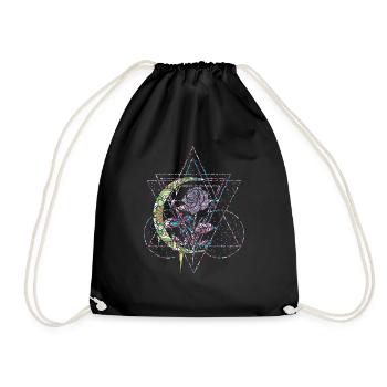 Occult Vintage Rose Moon Geometry Gothic Halloween - Turnbeutel - Schwarz - Vorne