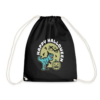 Happy Halloween Dinosaur - Drawstring Bag - black - Front