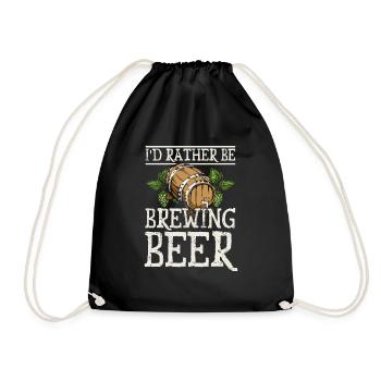 I'd rather be brewing beer - Drawstring Bag - black - Front