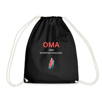Oma hilfe - Turnbeutel - Schwarz - Vorne