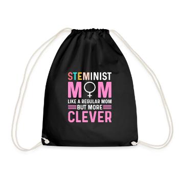 Steminist Mom. Wie Eine Normale Mutter, Nur - Turnbeutel - Schwarz - Vorne