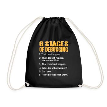 6 étapes de débogage Funny Data Admin T-Shirt - Sac de sport léger - noir - Devant