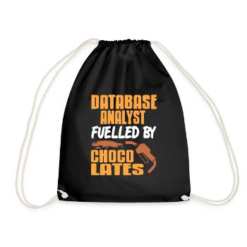 Database Analyst Fueled By Choco Lattes Retro - Turnbeutel - Schwarz - Vorne