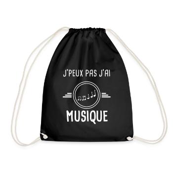musique je peux pas j'ai musique musicien - Sac de sport léger - noir - Devant
