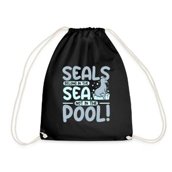 Seals belong in the sea not in the pool - Drawstring Bag - black - Front