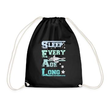 Sleep every age long seals - Drawstring Bag - black - Front