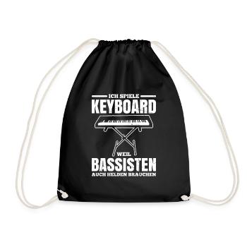 Ich Spiele Keyboard Weil Bassisten Auch Helden Bra - Turnbeutel - Schwarz - Vorne
