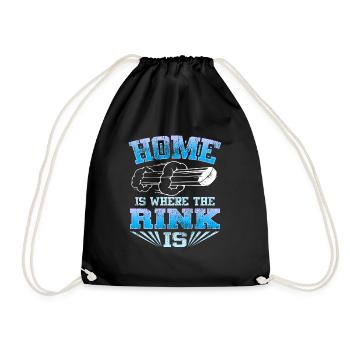 Retro Vintage Home Is Where The Rink Is Hockey - Drawstring Bag - black - Front