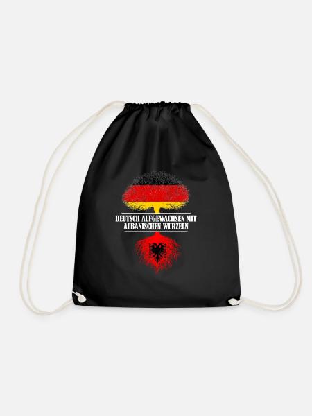 Deutsch mit albanischen Wurzeln - Turnbeutel - Schwarz