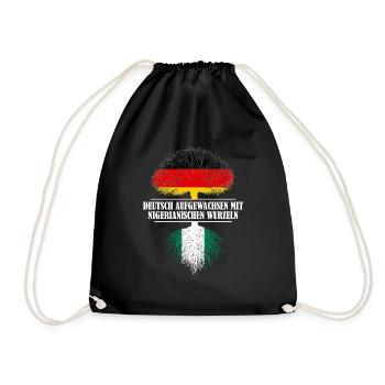 Deutsch mit nigerianischen Wurzeln - Turnbeutel - Schwarz - Vorne