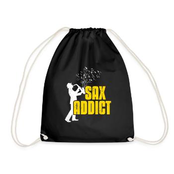 Retro Vintage Sax Addict Awesome Designs Present - Turnbeutel - Schwarz - Vorne