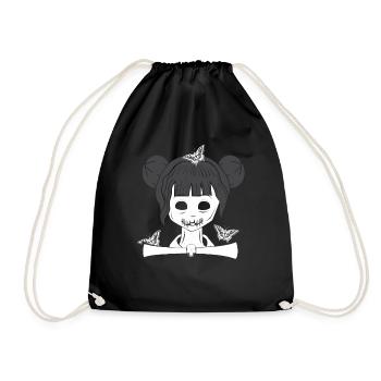 Creepy Goth Girl Occult Gothic Halloween - Turnbeutel - Schwarz - Vorne