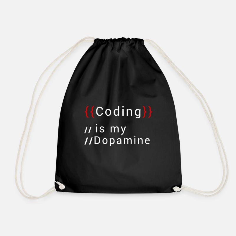 Lustige Codierung Ist Mein Dopamin -Coder - Turnbeutel - Schwarz