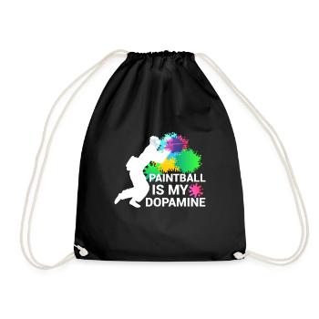 Paintball is my dopamine funny paintball - Drawstring Bag - black - Front
