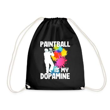 Paintball is my dopamine funny paintball - Drawstring Bag - black - Front