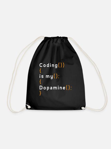 Lustige Codierung Ist Mein Dopamin -Coder - Turnbeutel - Schwarz