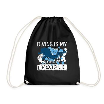 Diving is my dopamine diver under - Drawstring Bag - black - Front