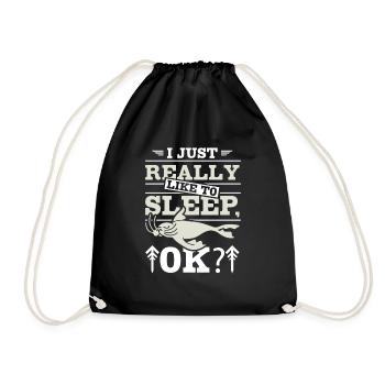 I just realy like to sleep ok - Drawstring Bag - black - Front
